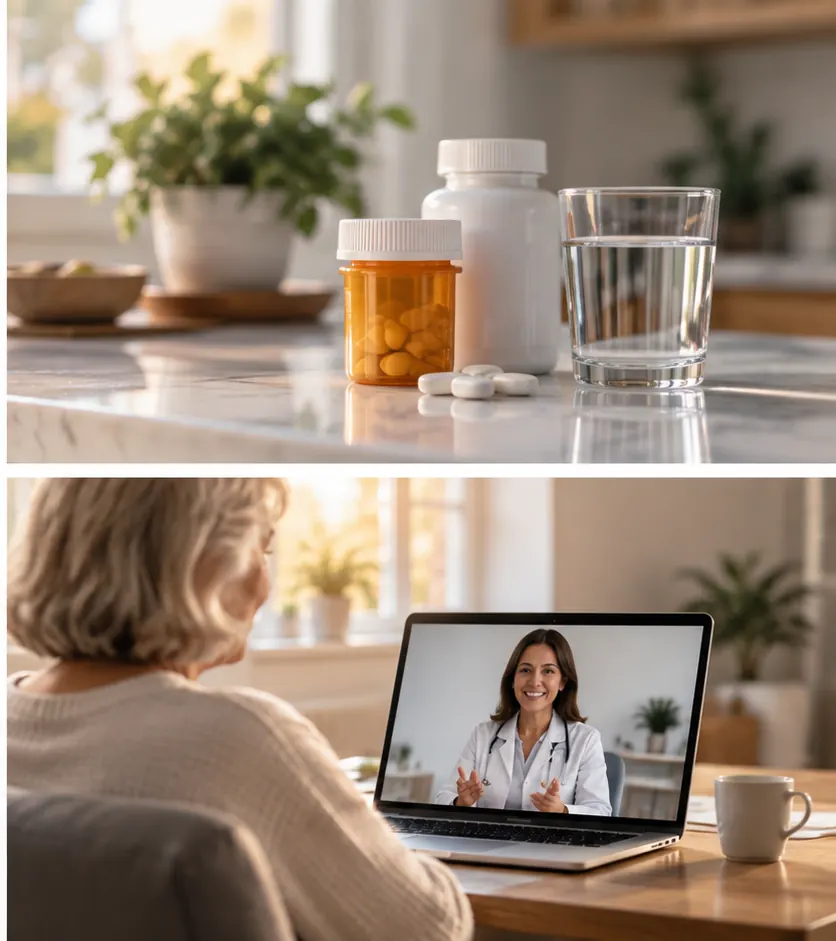 Medicamentos recetados en casa y consulta médica por video