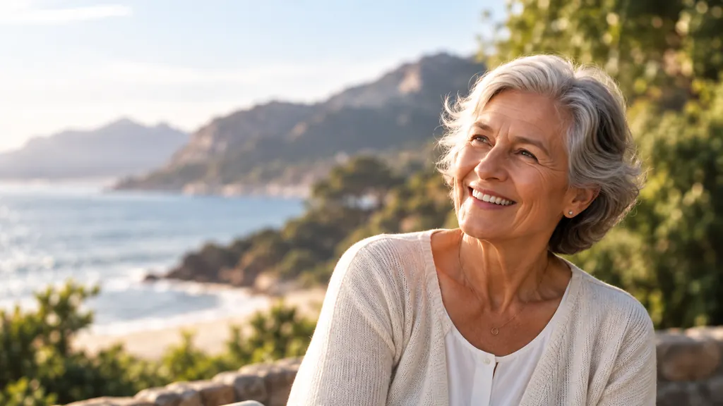 Mujer mayor sonriendo al aire libre